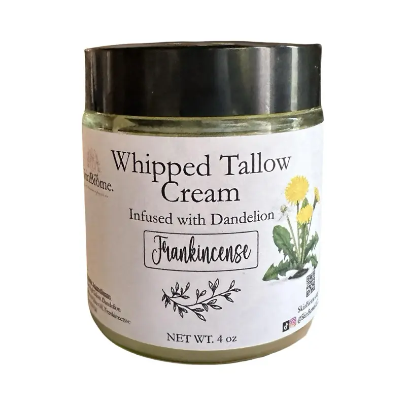 SkinBiome Whipped Tallow Cream with Dandelion- Face & Body Intense Moisturizer