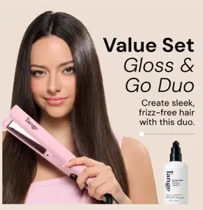 L'ANGE HAIR Gloss & Go Duo - Titanium Hair Straightener Styling Iron, Adjustable Plug, Frizz-Free Straightening for Sleek Results