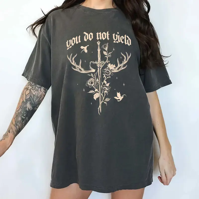 Comfort Colors You Do Not Yield Shirt, TOG Shirt, Fantasy Book Tee, Romantasy Shirt, Bookish Reader Tee, BookTok, Vintage, Book Lover Gift