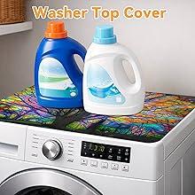 JOYFINITY Decorative Stove Top Covers for Electric Stove – Heat Resistant Glass Cooktop Protector Dish Drying Mat – Non-Slip Rubber Backing Washer Top Cover Waterproof Extra Counter Space (Tree 1)