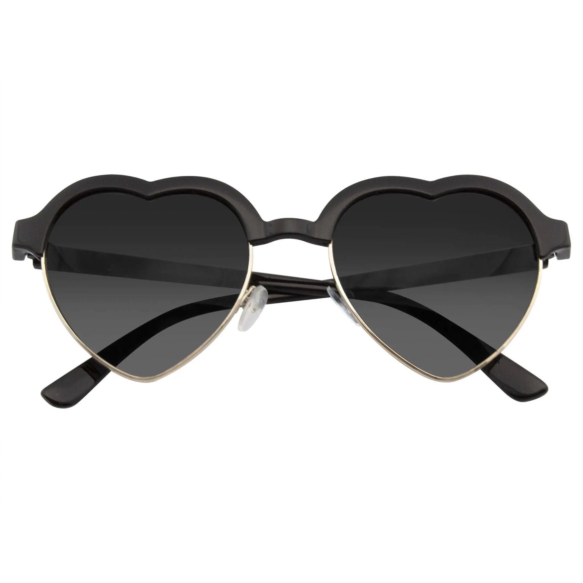 Cute Vintage Half Frame Inspired Heart Shape Sunglasses