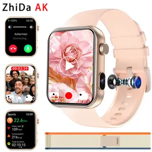 Zhida AK's new camera smartwatch with 256MB memory for video recording, photography, and audio recording, Bluetooth calling and message notifications, fashion accessories with 100+sports modes, vivid video dials, supports iOS/Android, perfect holiday gift