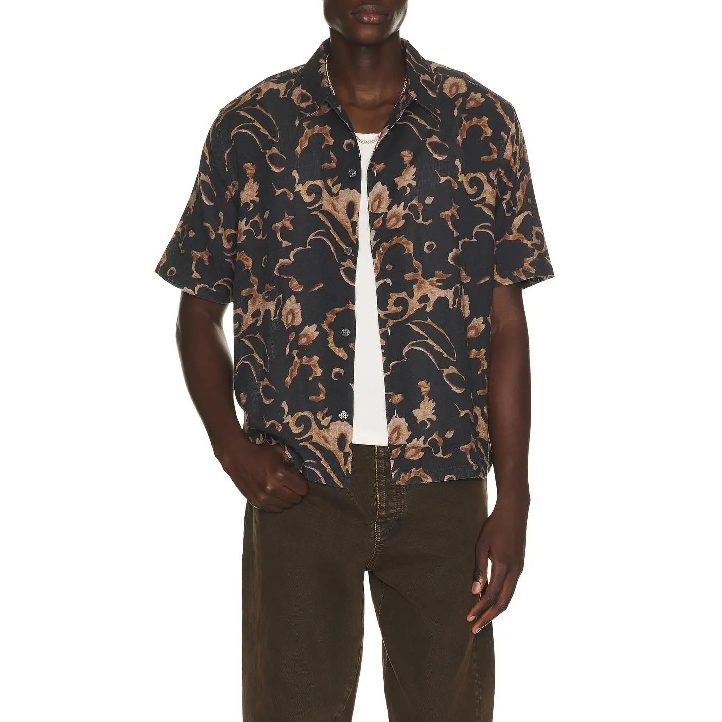 ALLSAINTS Fortune Shirt in Bank Brown