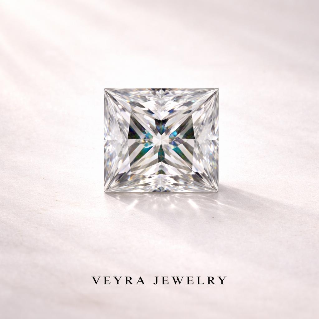 Square cut natural diamond and sapphire diamond come with certificates.