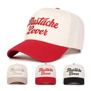 Unisex Mustache Lover Theme Fun Five-Sided Baseball Cap,Adjustable Sun Protection Hat for Men & Women, CasualSpring & Fall Outdoor Travel