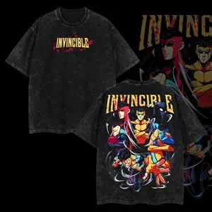 Limited Invincible Family T-Shirt – Oversized Acid Wash Double-Sided Graphic Tee for Men | Superhero Streetwear Gift for Fans of Amazon Prime Series boys  merch graphic  tees