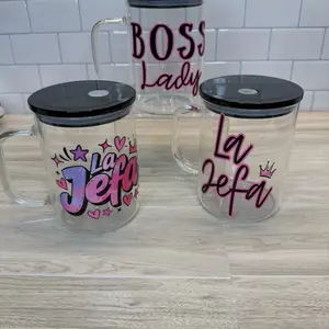 La Jefa & Boss Lady Cups – 11.5×9.5×14 cm | Black Lid | Unique Designs