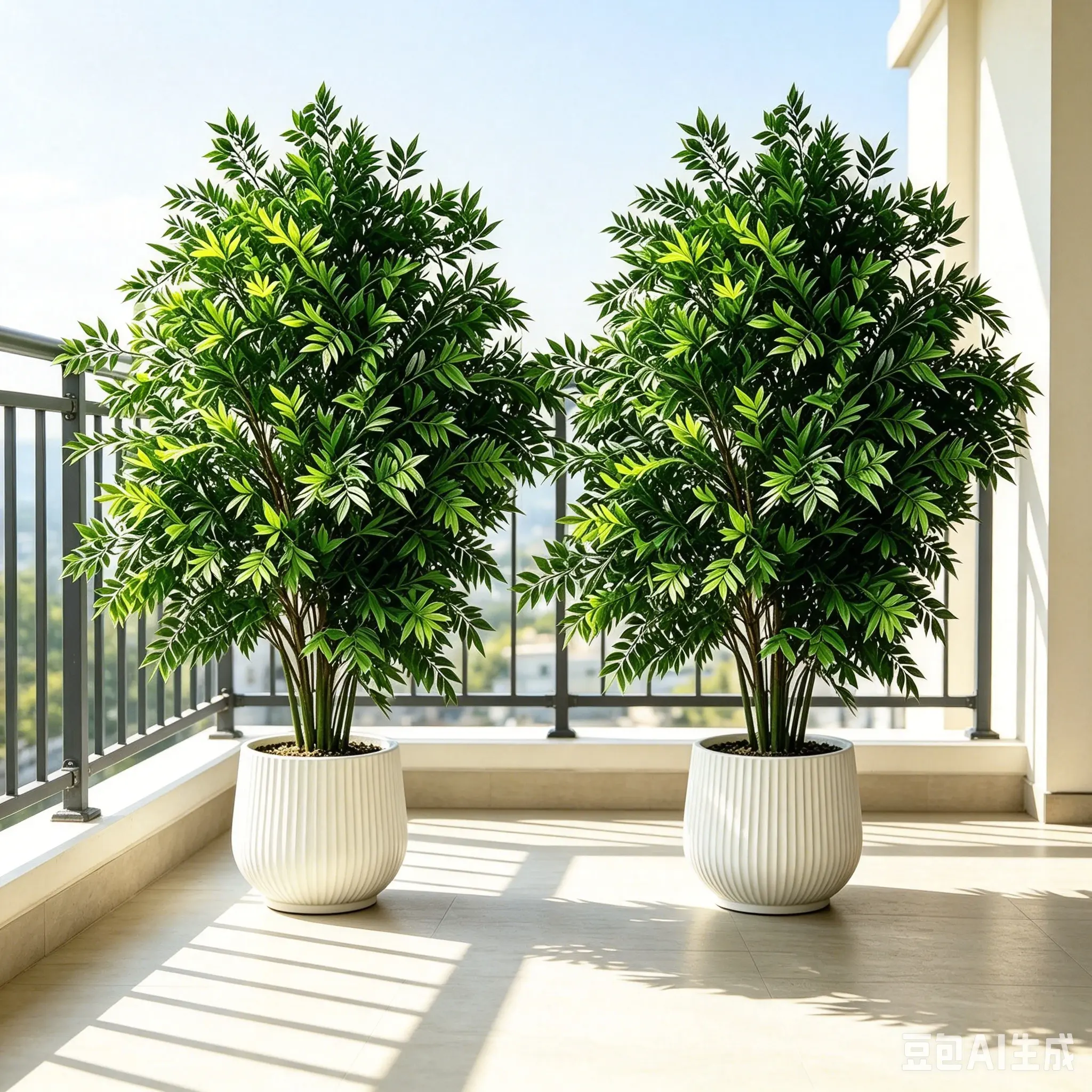 2 Pack Decorative PVC Artificial Areca Palm Trees - Real Touch Faux Bamboo Floor Plants, Dustproof Leaf Pattern Fake Tropical Greenery for Living Room, Office Decor, Low Maintenance, Pot Not Included