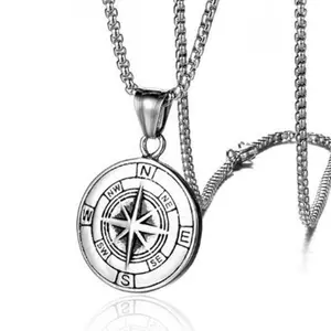 Sterling Silver Guiding Compass Necklace