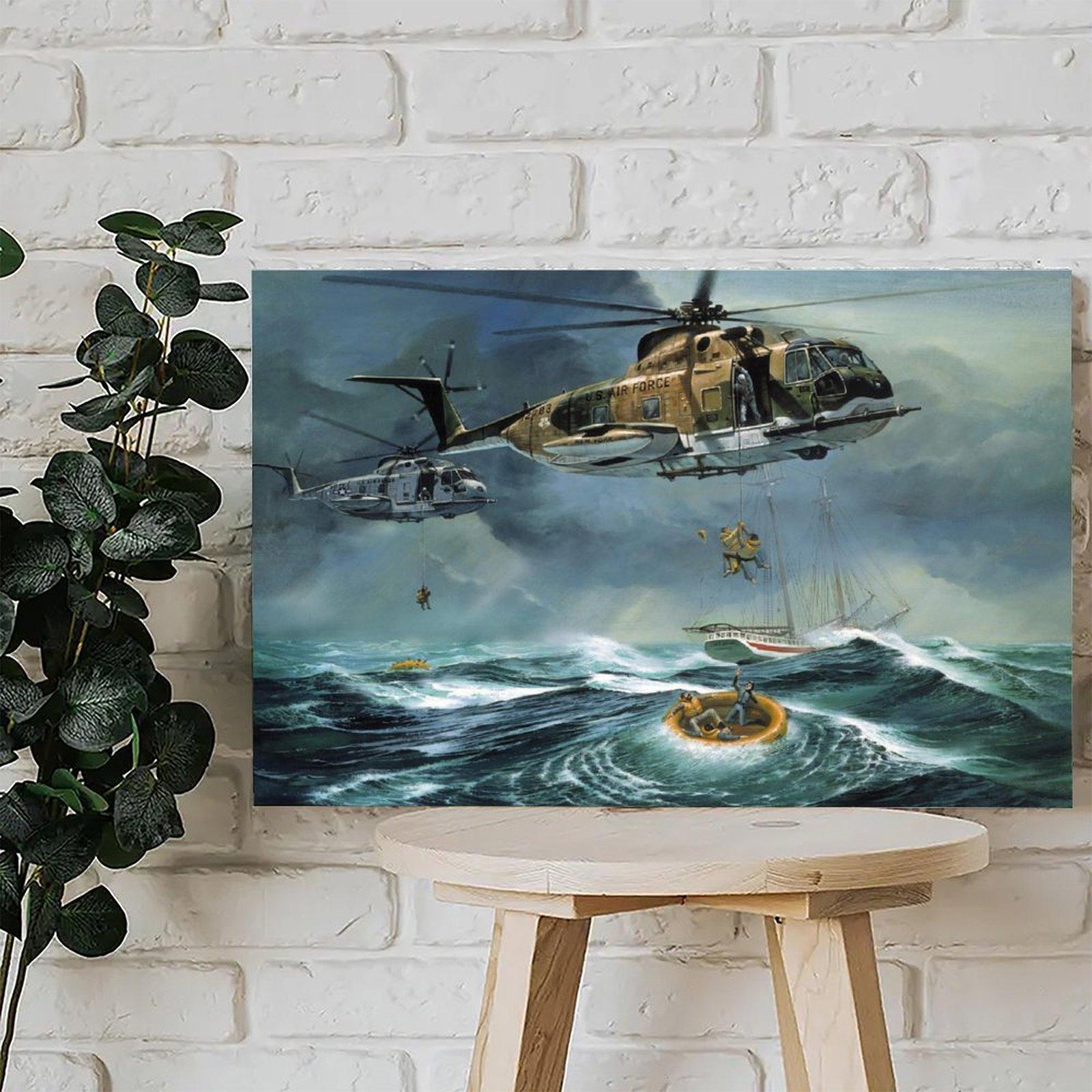 Military Fighter Poster HH-3E Poster Decorative Painting Canvas Wall Art Picture Print Modern Family Bedroom Decor