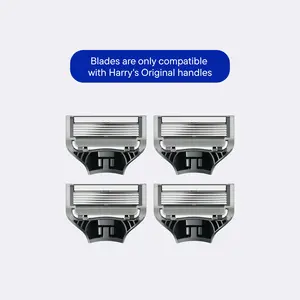 Harry's Blade Refills - 5 Sharp Blades, Lubricating Strip, Precision Trimmer Smooth Steel