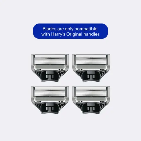Harry's Blade Refills - 5 Sharp Blades, Lubricating Strip, Precision Trimmer Smooth Steel