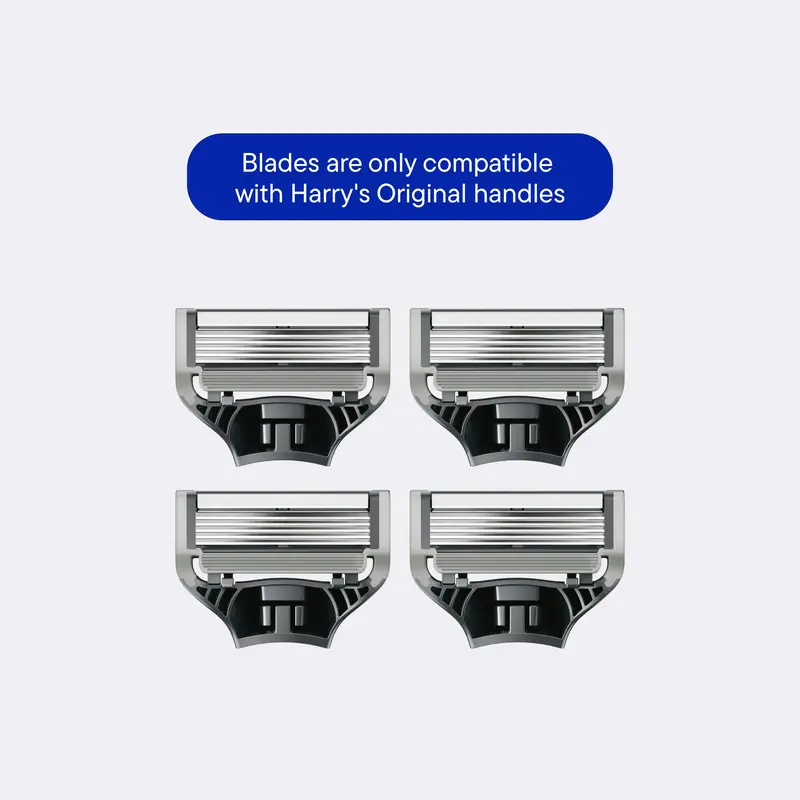 Harry's Blade Refills - 5 Sharp Blades, Lubricating Strip, Precision Trimmer Smooth Steel