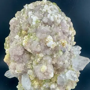 Four-in-one mineral specimen lepidolite quartz hambergite microlite tourmaline