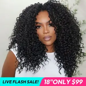 [LIVE SUPER DEAL] West Kiss 250% Density Glueless Human Hair Wigs Kinky Curly 7x5 Lace Closure Wigs Pre Cut Pre Bleached Pre Plucked Hairline Hair