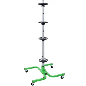 Green Storage Stand With Wheels 275 LBS Total Capacity Six 2in Swivel Caster Wheels for Tires Organize Practical Stack & Store Solution