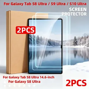 2-Pack, Suitable for Samsung Galaxy Tab S8 Ultra 14.6-inch, S9 Ultra 14.6-inch, S10 Ultra 14.6-inch, Premium High-Definition Tempered Glass Screen Protector, Anti-Scratch, Anti-Fingerprint, Smooth Surface