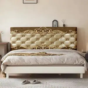 1pc 2D Printed French Retro Bedroom Headboard Protector - Universal Universal Headboard Cover for Home Decor and Bedroom Atmosphere Enhancement