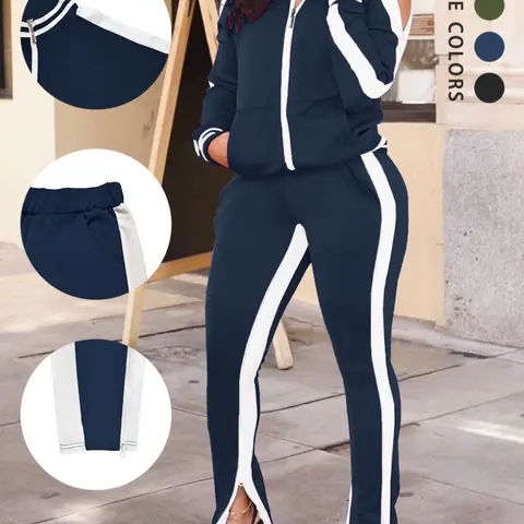 【Black Friday】Women's Casual 2 Piece Outfit Set, Sporty Matching Sweatsuit Tracksuit for Daily Wear