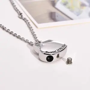 Heart Love Cremation Urn Necklaces for Women Jewelry with Funnel Tools, Forever in My Heart Memorial Family Pets Ashes Holder