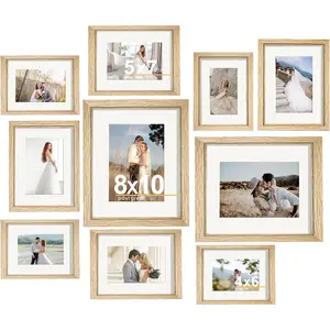 10 pack picture frames collage wall decor gallery wall frame set with mat for wall mounting or tabletop display including two 8x10 four 5x7 four 4x6 photo frames real glass
