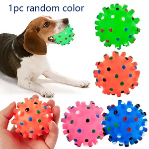 1pc random color style pet chew fun sound ball, diameter 2.56in/6.5cm suitable for indoor and outdoor pet toys for dogs