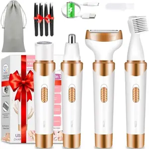 Women's Electric Shaver Set, Rechargeable USB Trimmer for Eyebrows Nose Face Legs Armpits, Portable Bikini Grooming Kit, Lightweight Best Gift for Her