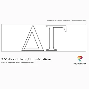 Pro-Graphx Delta Gamma Sticker Greek Sorority Decal for Car, Laptop, Windows, Officially Licensed Product, Girls College Group Monogram Design 2.5" Tall - White