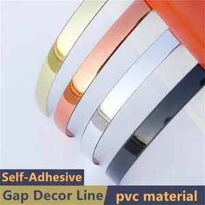 Self Adhesive Decorative Line, 1 Count 1.1cm*5m PVC Self Adhesive Decorative Line, Background Wall Decorative Waterproof Tape for Home Decor, Wall Panel Molding