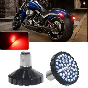 2pcs 1157 Brilliant Red 48-SMD LED Tail Turn Signal Lights For Harley Davidson Dyna models Softail Sportster Touring Trike