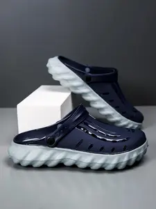 Men's Casual Plain Color Slides, Comfortable Breathable Non-slip Slippers for Indoor Outdoor Wear, Fashionable Slides for Daily Wear, Walking Shoes, Footwear, Slipper Sandals