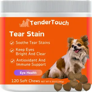 120 Chews - 1 Pack(1 x 180g/6.35oz) 180g/6.35oz - TenderTouch Tear Stain Support Soft Chews for Dogs - for Eye Moisture + Vision & Immune Support - Functional Supplements with Vitamin - For All Breeds | No Wheat No Corn | Daily Supplement