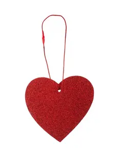 Wildflower Cases - Red Glitter Heart Hangtag - Set of 10