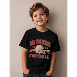 san francisco football Novelty Aesthetic Graphic Kid T-Shirt Cute Kid T Shirts Trendy Cool Tees Tops for Kid