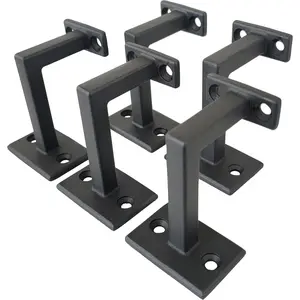 3-3/8" High Swivel Handrail Brackets for Staircase Stair Railing Heavy Duty Black with Screws Fixed Stair Handrail 5