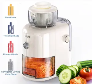 SIFENE Electric Vegetable Chopper, Cheese Grater & Salad Maker, 50W Mini Food Processor with 4 Blades, 1.8L Container, Easy Clean for Vegetables, Fruits, Nuts Slicer Slicing