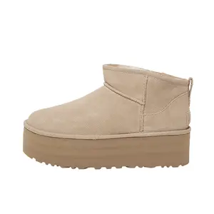 UGG Wmns Classic Ultra Mini Platform Boot 'Sand' - Cozy Suede Upper, Fluffy Lining, Round Toe, Fall/Winter Boots for Women