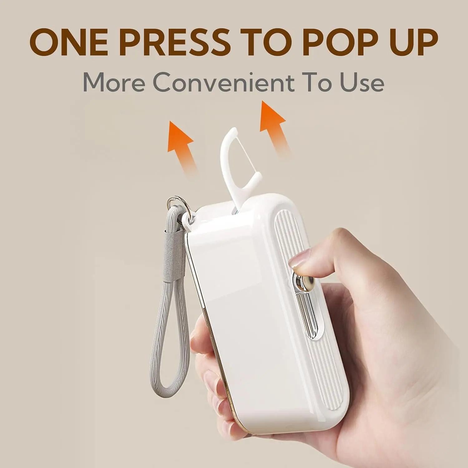 Refillable Floss Dispenser with Mirror – Portable Hanging Cord Design with Floss Stick Organizer