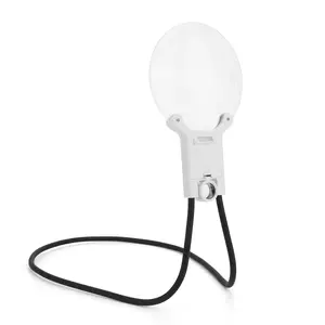 Hands-Free Neck Magnifying Glass - 138mm 16X Rechargeable LED Hanging Multi-Functional Sturdy Magnifier for Reading, Sewing, Crafts (Office Stationery Accessory), Hanging Magnifying Glasses, Multi-Functional Magnifying Glasses