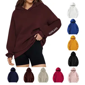 Sunland Womens Oversized Hoodie Y2k Cozy Fleece Pullover with Kangaroo Pocket Long Sleeve Preppy Sweatshirt for Teen Girls Comfortable Cozy Design holiday