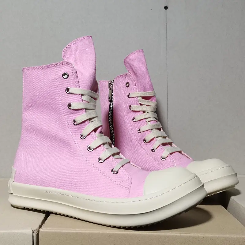 Retro shoes Women High Shoes Casual Canvas Jumbo Lace Up outdoor shoes Men  designer Sneakers Luxury  Autumn Flats Black Boots