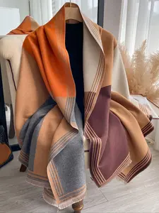 Women's Elegant Floral Scarf, Fashionable Woven Shawl for Fall & Winter, Luxurious Warmth, Versatile Fitted Design