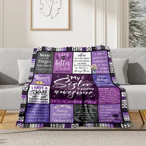 Sister Gifts Blanket, Sister Gifts from Sister, Happy Birthday Gifts for Sister, Soft Comfortable Flannel Sister Gifts for My Dear Sister on Mother's Day - Sister Throw Blanket