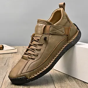 GREKS Men's Fall Ankle Boots Slip On Mid Top Lightweight Casual Walking Driving Shoes Black Khaki