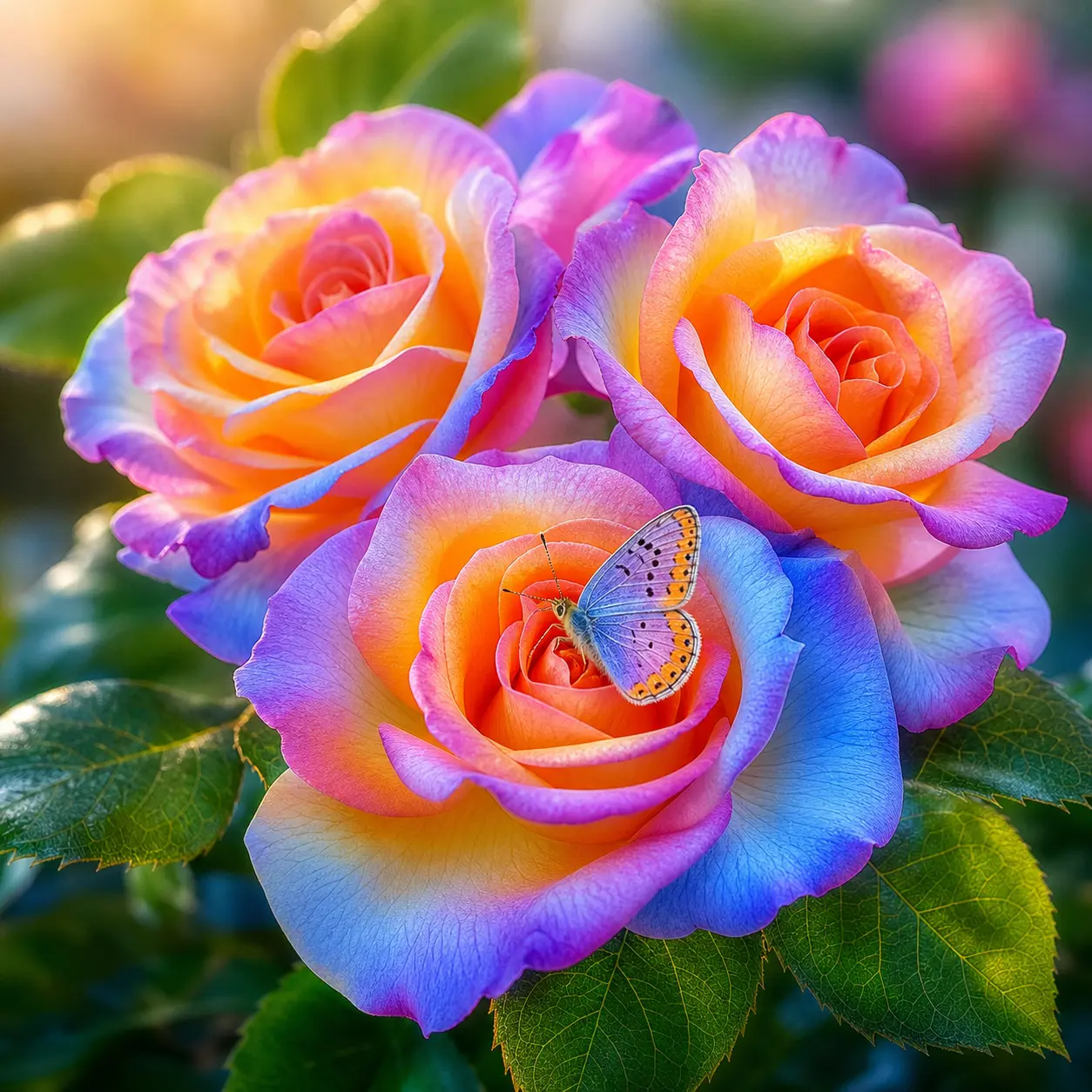 Rare Rainbow Gradient Mixed Color Rose Seeds, Vibrant Multi-Hue Water Drop Petals, Easy-To-Grow Hardy Perennials for Beginners, Home Garden Patio Potted Flower Seeds, Ideal Gift for Plant Lovers