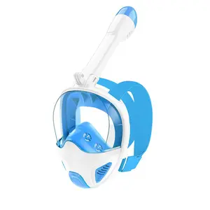 1pcs/blue Full Face Snorkeling Mask For Adults And Teenagers, Snorkeling Equipment, With Detachable Camera Holder, Panoramic 180° Field Of View, Anti-fog And Anti-leakage Snorkeling Mask For Men And Women