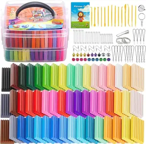 CiaraQ Polymer Clay 50 Colors Starter Kit - Oven Bake Modeling Clay for Kids & Artists, Non-Sticky DIY Clay with Sculpting Tools, Fun Gift for Children Ages 4+, 2.8 lb