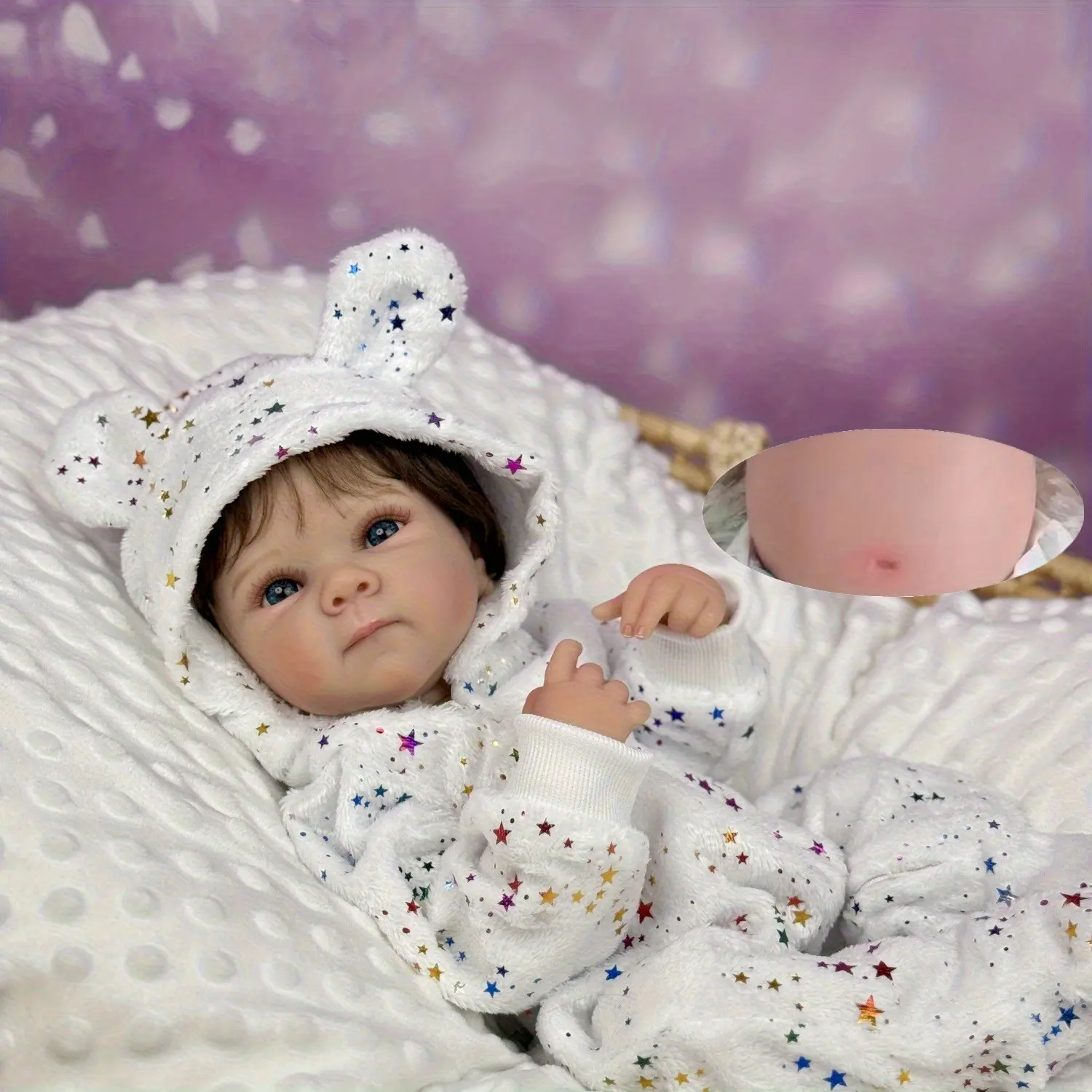 GUESSBELLY 19 Inch 48 CM Full Vinyl Body Reborn Baby Doll Toy For Girl Handmade Fashion Birthday Gift Bathe Play House Bedtime Toy