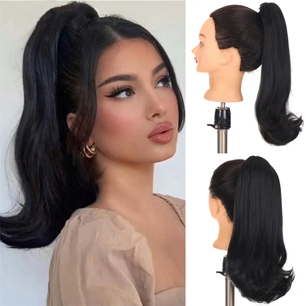 Women's Short Curly Drawstring Ponytail Extension - Synthetic High-Temperature Fiber Hairpiece, Female High-Temp Pe Ponytails, Bundle, Synthetic Fiber, Heat Resistant, Long, Non-Hot Dyeing, Casual