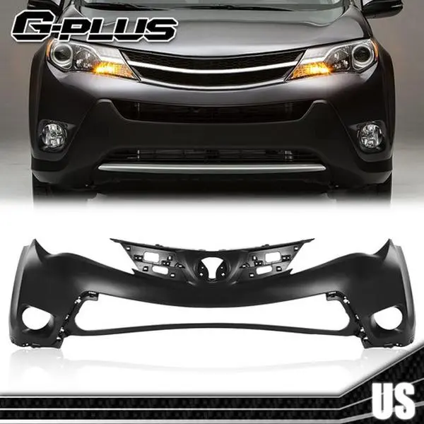 100% Brand New High Quality Front Bumper Cover, 1-Piece Plastic Aftermarket Replacement, Fit for 2013-2014-2015 USA-Built Toyota RAV4